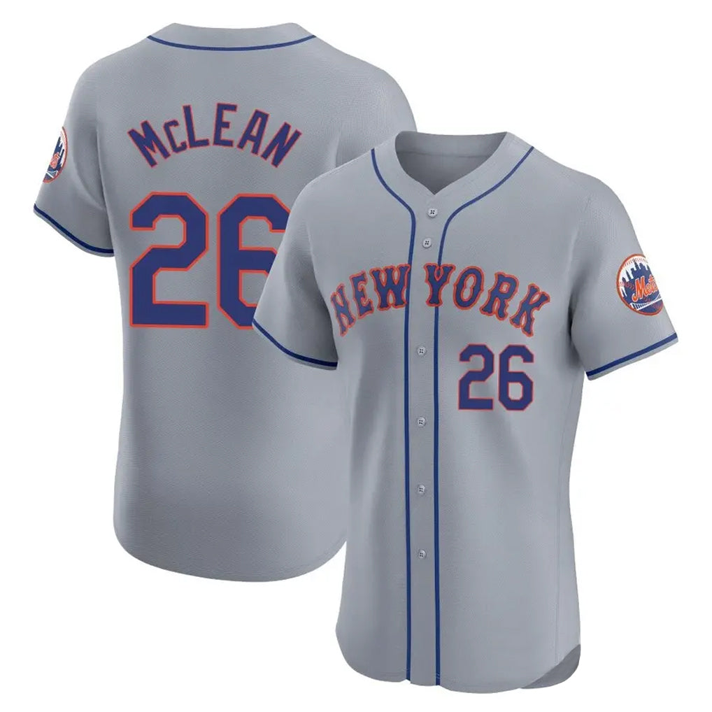 tocy NY.Mets #26 Nolan McLean Player Gray Road Limited Elite Home Stitched Jerseys