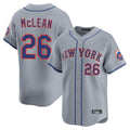 tocy NY.Mets #26 Nolan McLean Player Gray Road Limited Home Stitched Jerseys