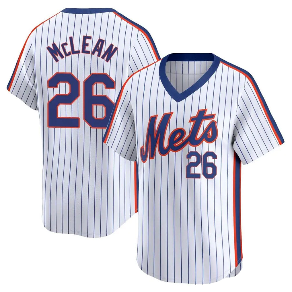 tocy NY.Mets #26 Nolan McLean Player White Cooperstown Collection T-shirt Game Stitched Jerseys