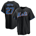 tocy NY.Mets #27 Mark Vientos Player Black Replica Home Game Stitched Jerseys