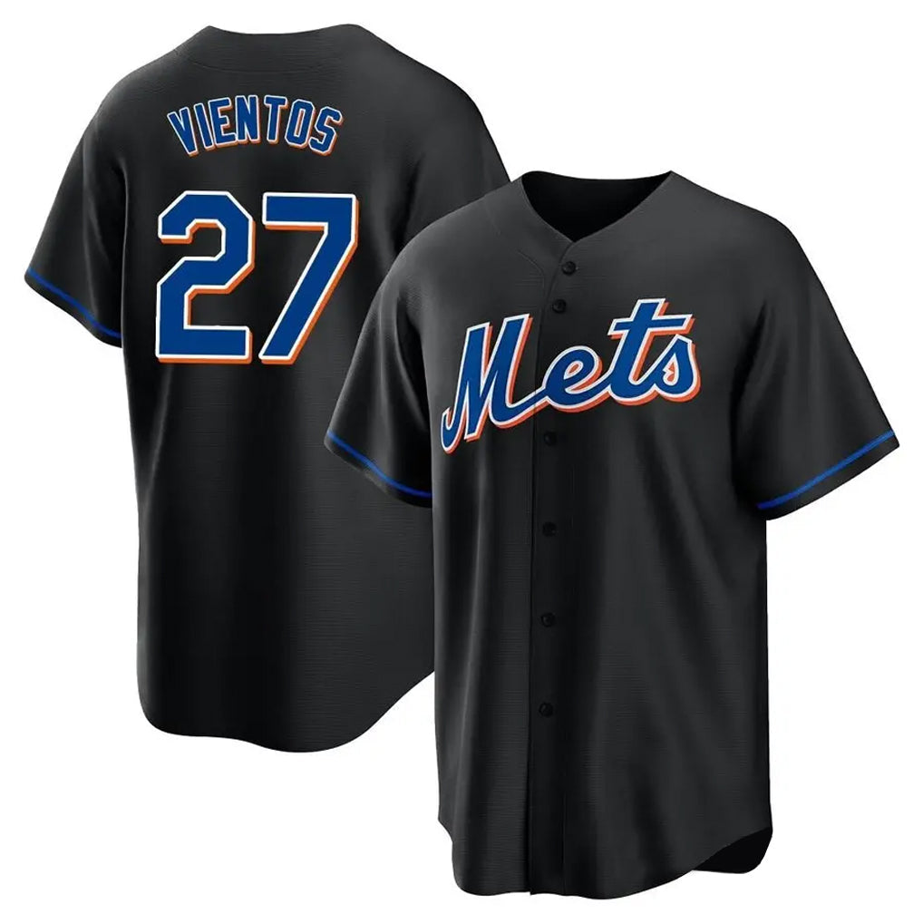 tocy NY.Mets #27 Mark Vientos Player Black Replica Home Game Stitched Jerseys