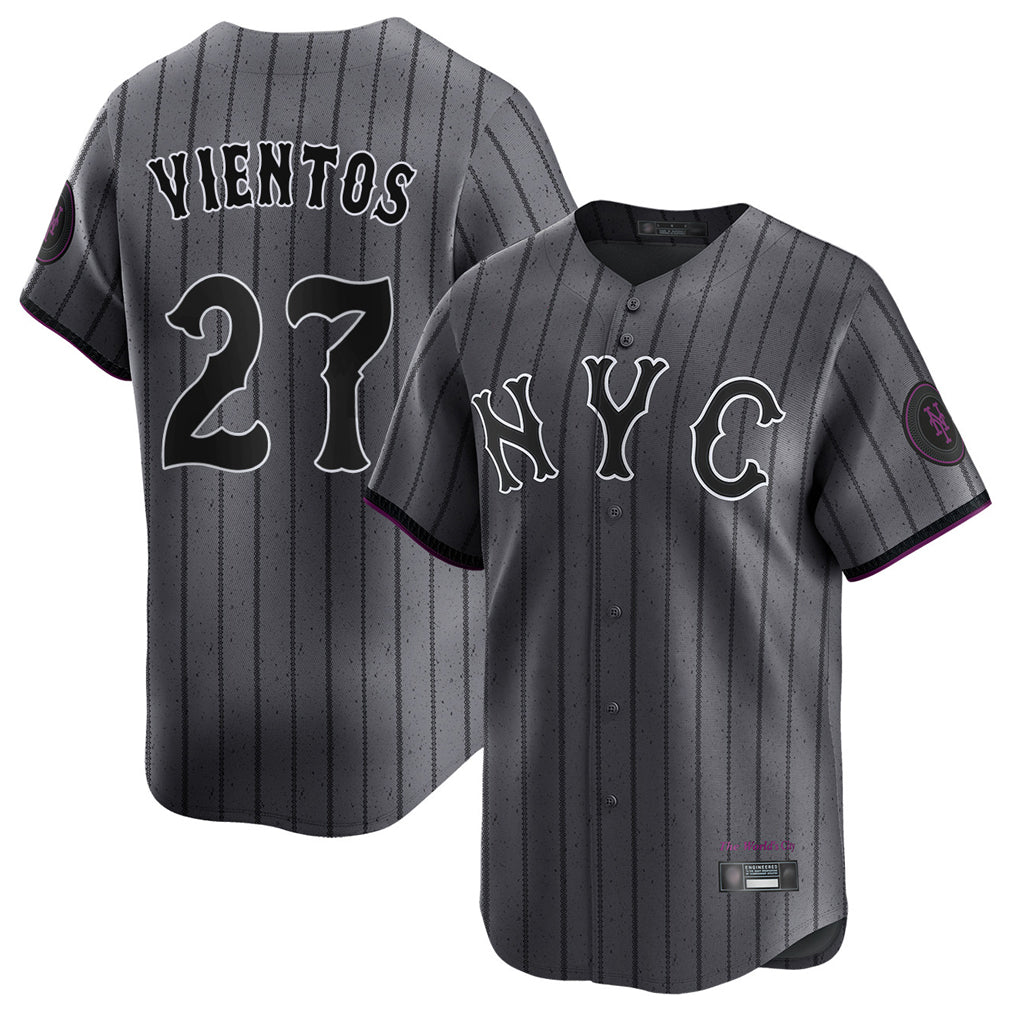 tocy NY.Mets #27 Mark Vientos Player Gray City Connect Limited Stitched Jerseys