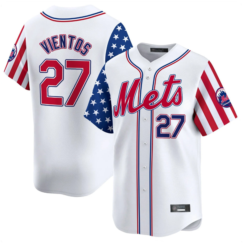 tocy NY.Mets #27 Mark Vientos Player White 2025 Independence Day Vapor Premier Limited  Stitched Jerseys