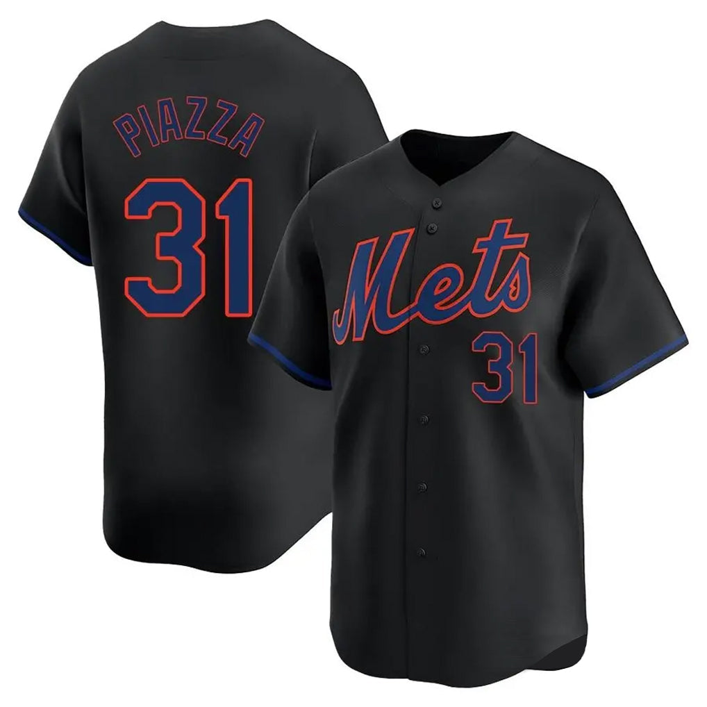tocy NY.Mets #31 Mike Piazza Player Black Alternate Home Limited Stitched Jerseys