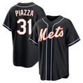 tocy NY.Mets #31 Mike Piazza Player Black Fashion Out Game Stitched Jerseys