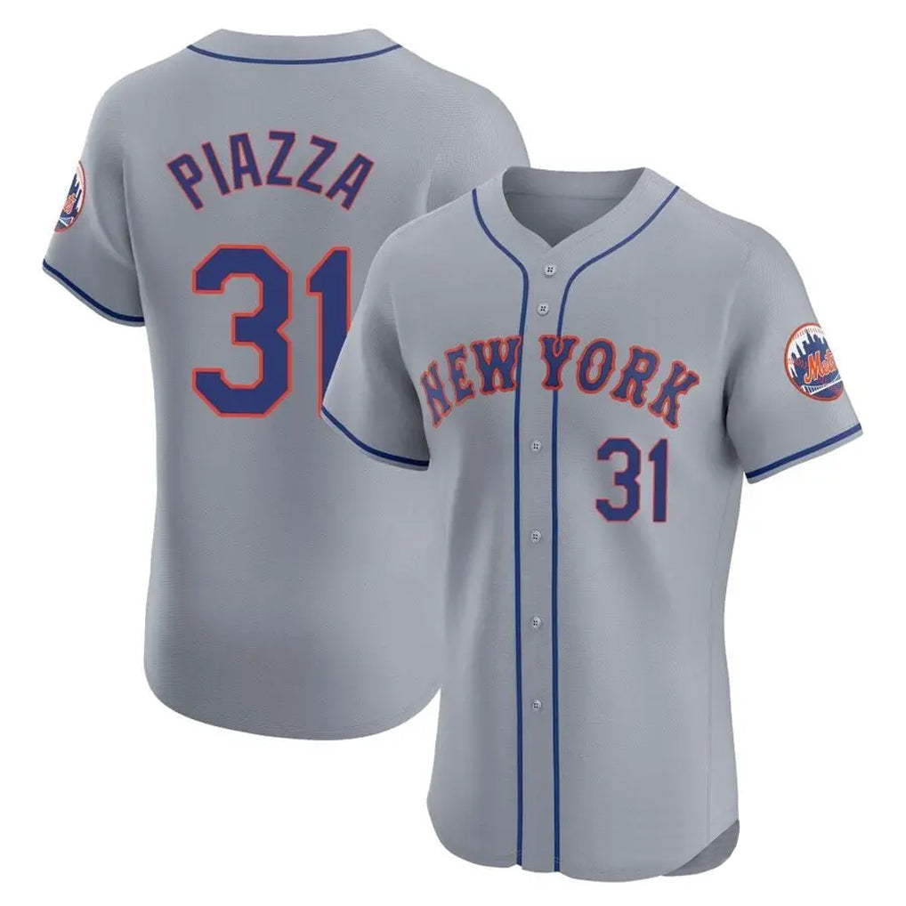 tocy NY.Mets #31 Mike Piazza Player Gray Road Limited Elite Home Stitched Jerseys