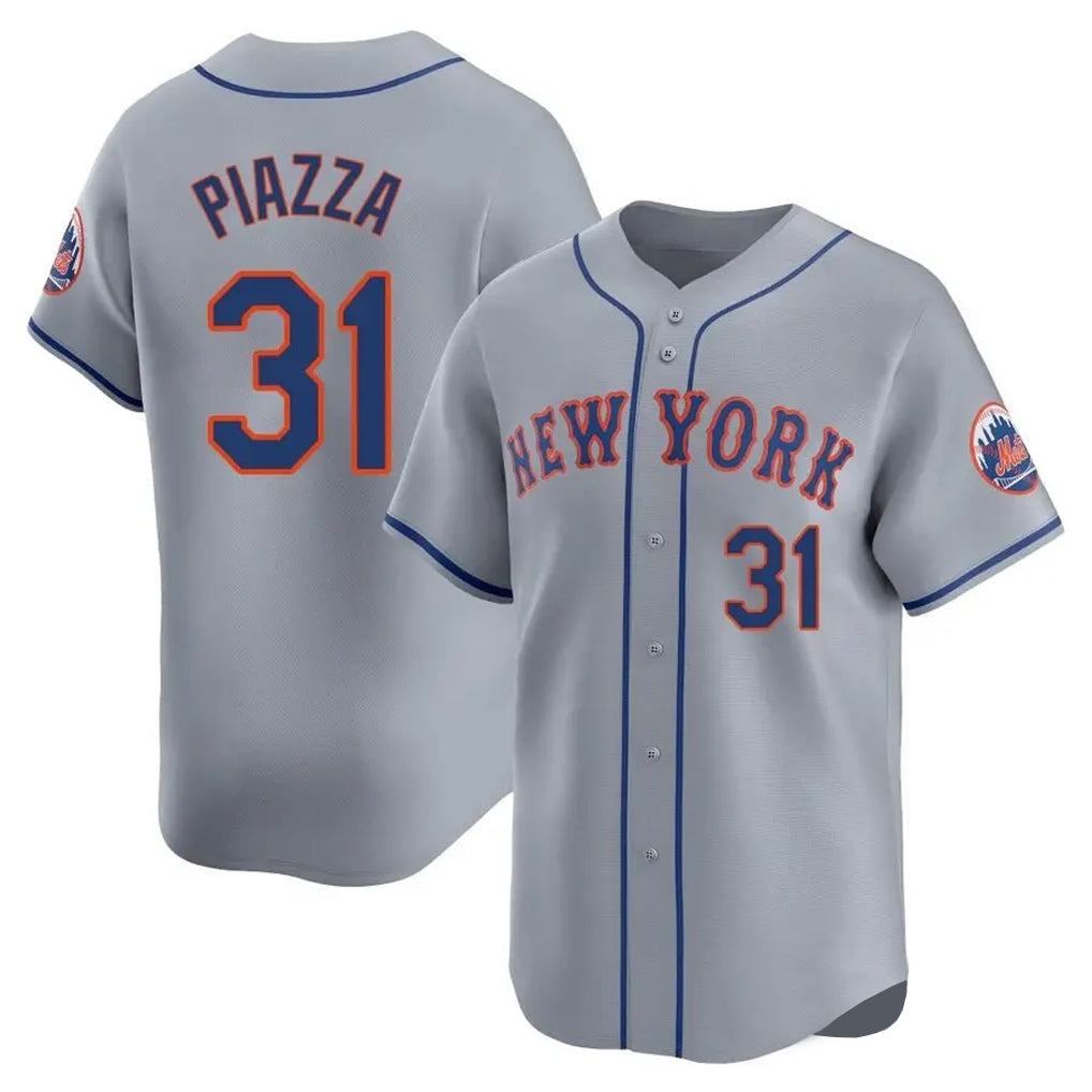 tocy NY.Mets #31 Mike Piazza Player Gray Road Limited Home Stitched Jerseys