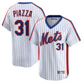 tocy NY.Mets #31 Mike Piazza Player White Cooperstown Collection T-shirt Game Stitched Jerseys