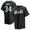 tocy NY.Mets #34 Kodai Senga Player Black Home Game Stitched Jerseys
