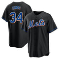 tocy NY.Mets #34 Kodai Senga Player Black Replica Home Game Stitched Jerseys