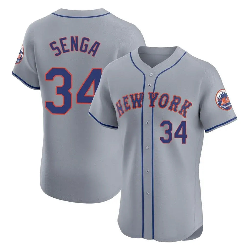 tocy NY.Mets #34 Kodai Senga Player Gray Road Limited Elite Home Stitched Jerseys