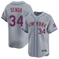 tocy NY.Mets #34 Kodai Senga Player Gray Road Limited Home Stitched Jerseys