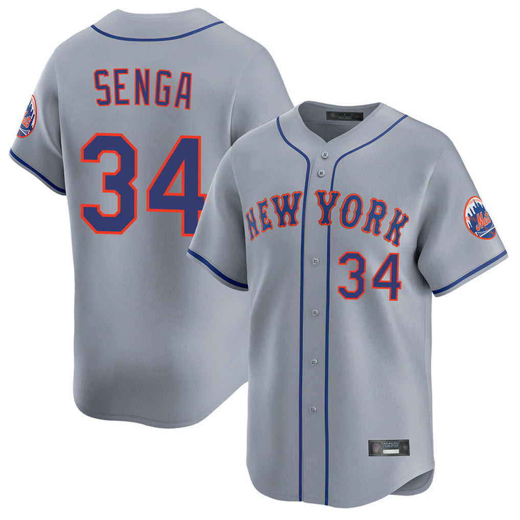 tocy NY.Mets #34 Kodai Senga Player Gray Road Limited Home Stitched Jerseys