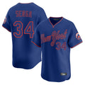 tocy NY.Mets #34 Kodai Senga Player Royal T-shirt Home Limited Elite Stitched Jerseys
