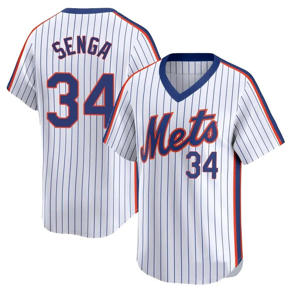 tocy NY.Mets #34 Kodai Senga Player White Cooperstown Collection T-shirt Game Stitched Jerseys