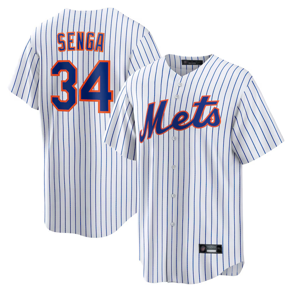 tocy NY.Mets #34 Kodai Senga Player White Home Replica Stitched Jerseys