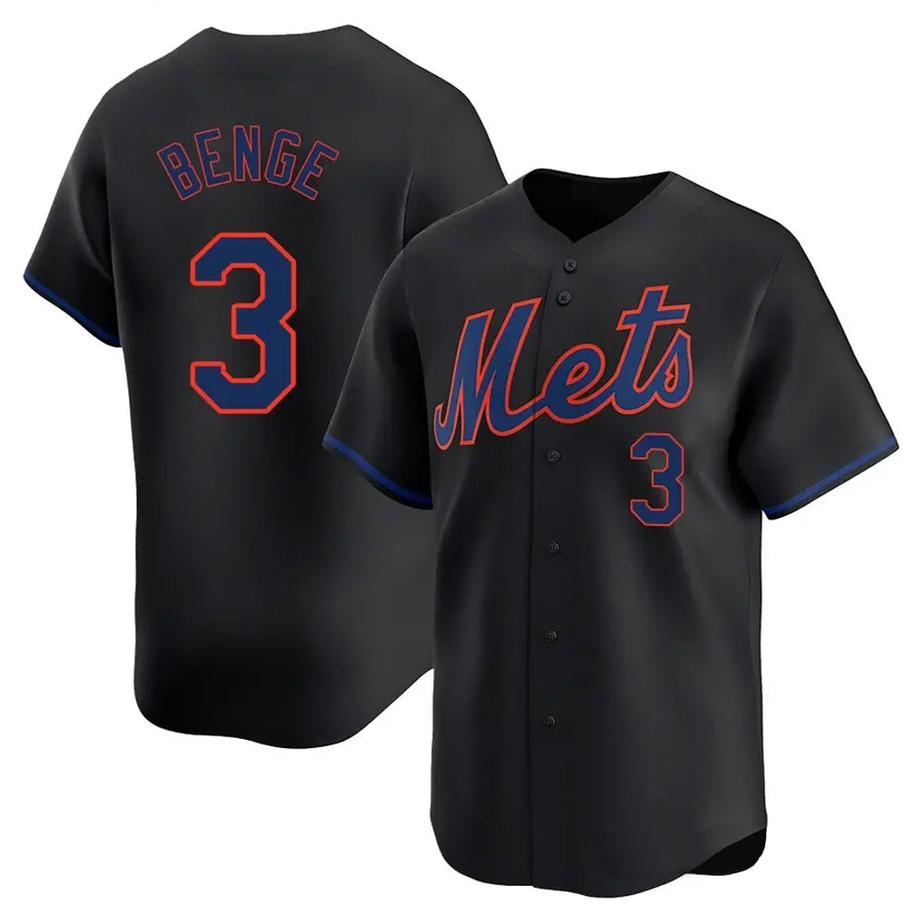 tocy NY.Mets #3 Carson Benge Player Black Alternate Home Limited Stitched Jerseys