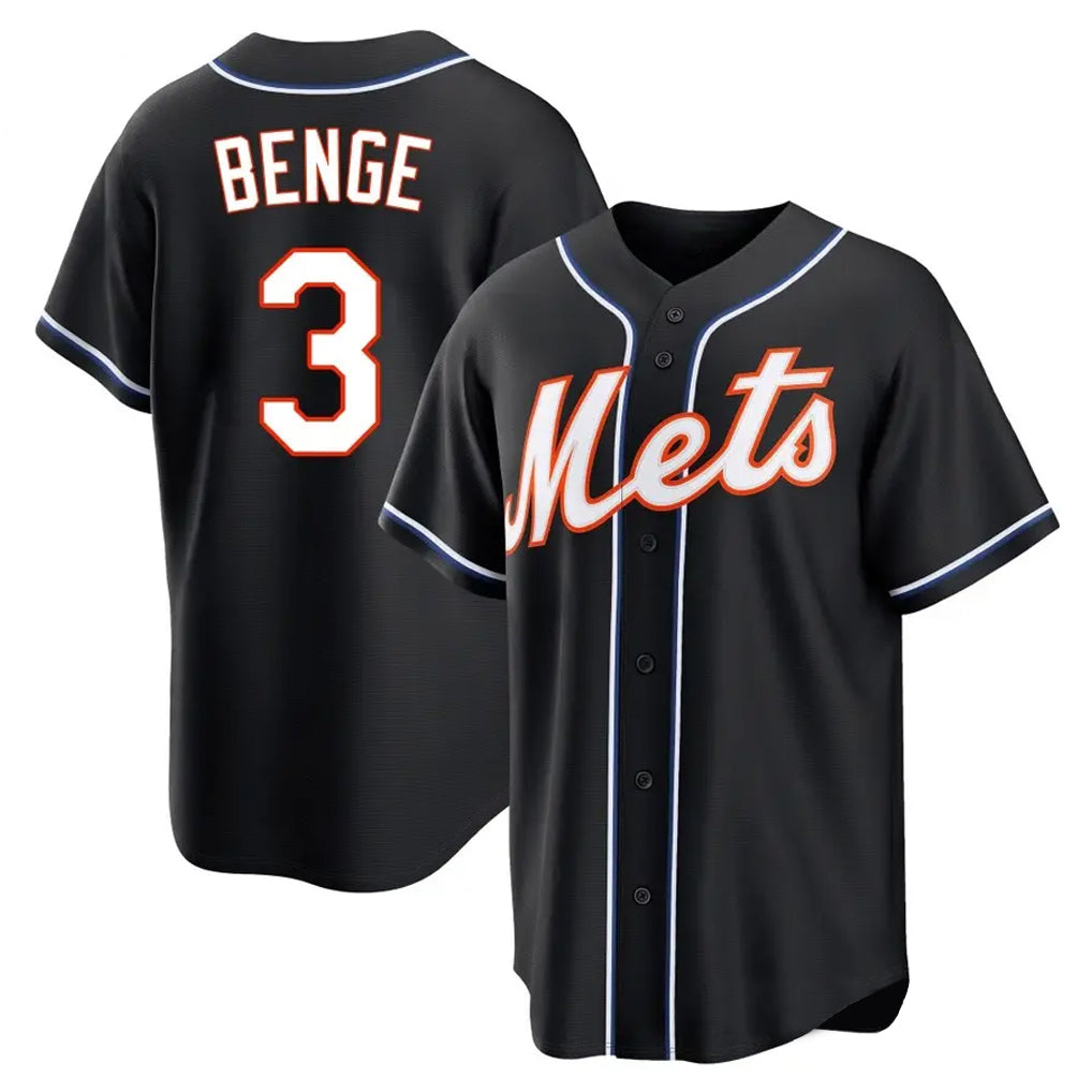 tocy NY.Mets #3 Carson Benge Player Black Fashion Out Game Stitched Jerseys