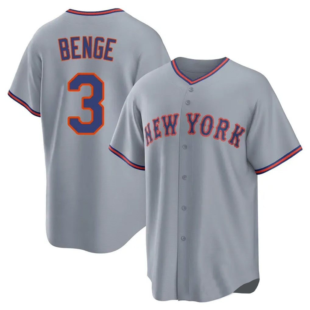 tocy NY.Mets #3 Carson Benge Player Gray Road Home Game Stitched Jerseys