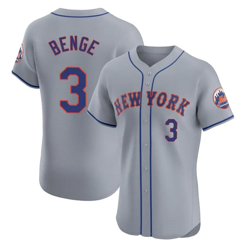 tocy NY.Mets #3 Carson Benge Player Gray Road Limited Elite Home Stitched Jerseys
