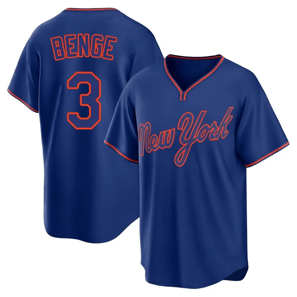 tocy NY.Mets #3 Carson Benge Player Royal T-shirt Home Game Stitched Jerseys