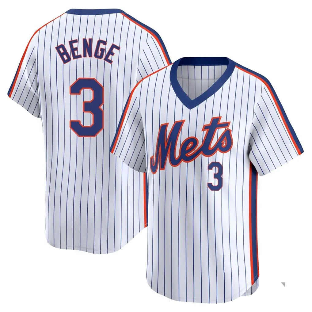 tocy NY.Mets #3 Carson Benge Player White Cooperstown Collection T-shirt Game Stitched Jerseys