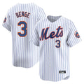 tocy NY.Mets #3 Carson Benge Player White Home Replica Stitched Jerseys