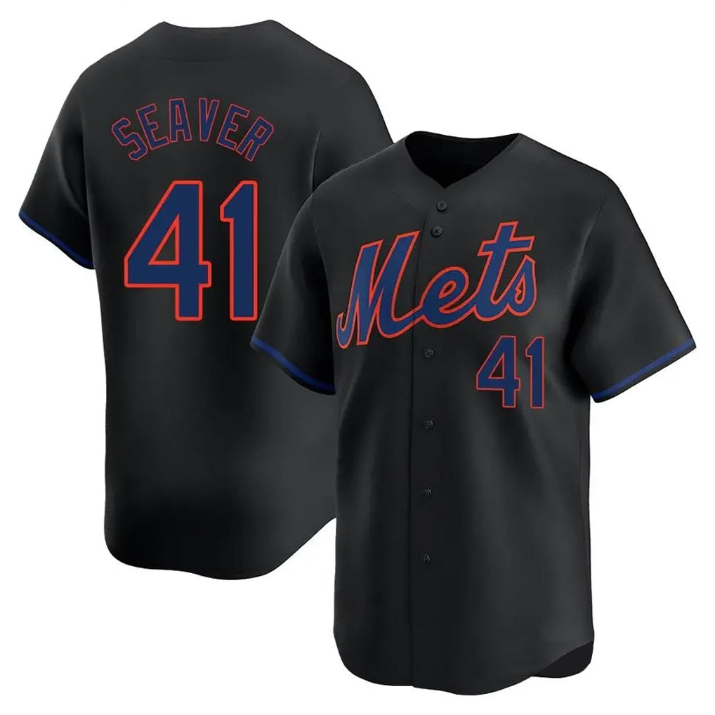 tocy NY.Mets #41 Tom Seaver Player Black Alternate Home Limited Stitched Jerseys