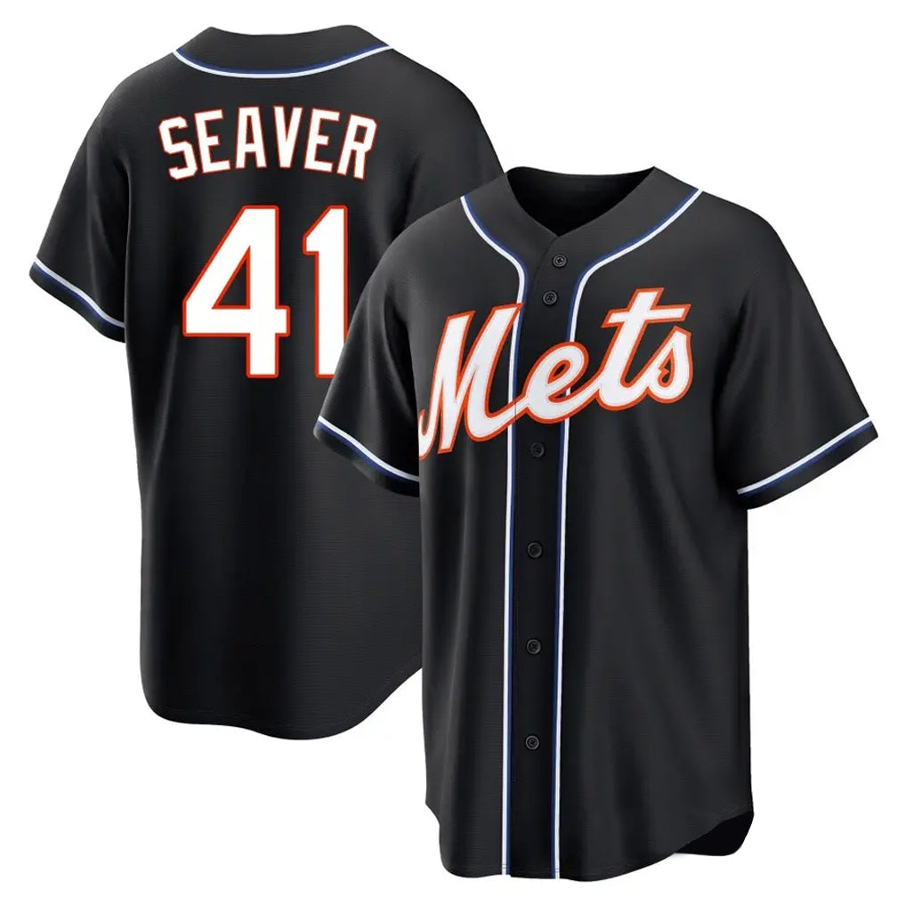 tocy NY.Mets #41 Tom Seaver Player Black Fashion Out Game Stitched Jerseys