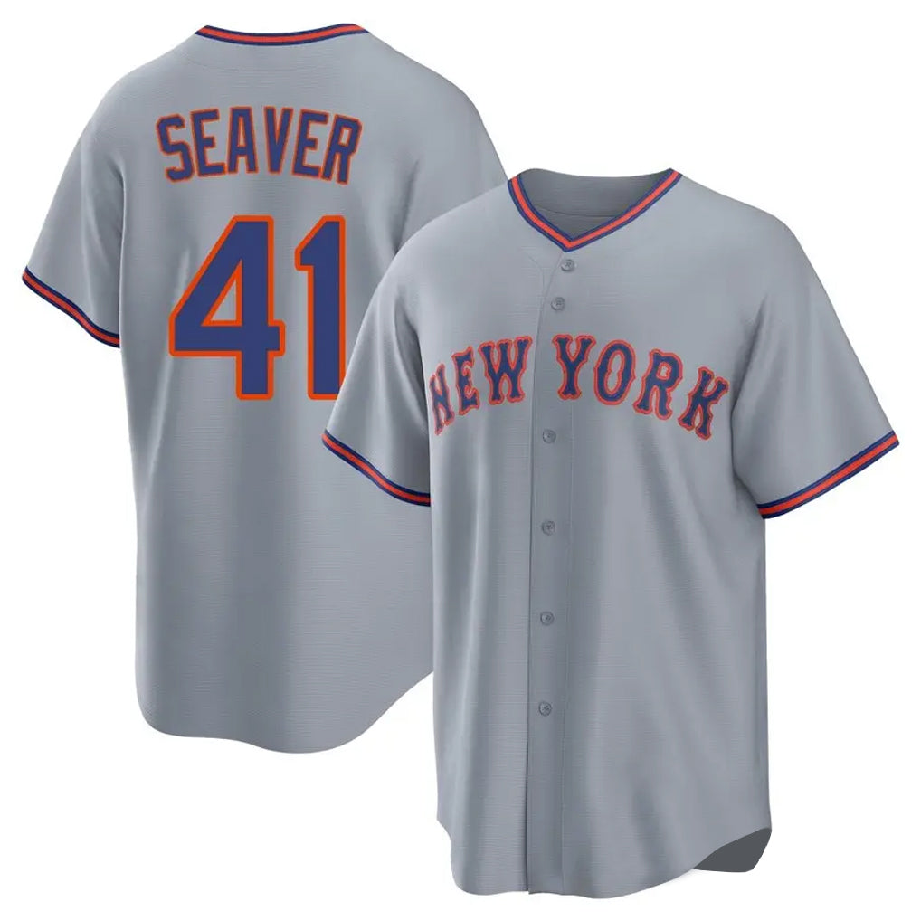 tocy NY.Mets #41 Tom Seaver Player Gray Road Home Game Stitched Jerseys