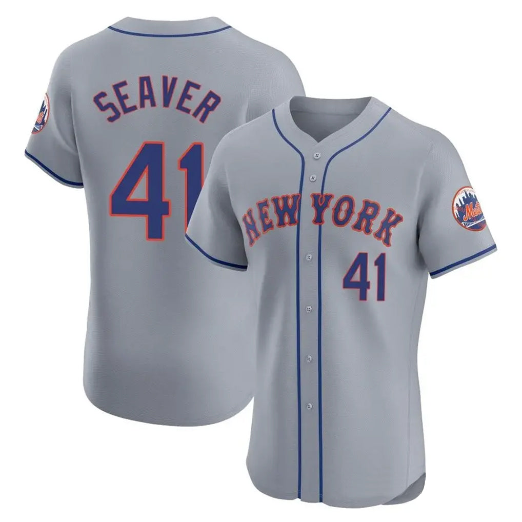 tocy NY.Mets #41 Tom Seaver Player Gray Road Limited Elite Home Stitched Jerseys