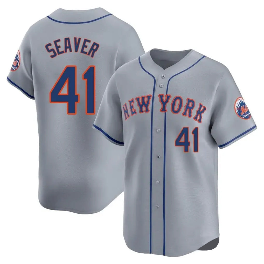 tocy NY.Mets #41 Tom Seaver Player Gray Road Limited Home Stitched Jerseys