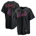 tocy NY.Mets #4 Francisco Alvarez Player Black Alternate Home Game Stitched Jerseys