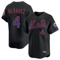 tocy NY.Mets #4 Francisco Alvarez Player Black Alternate Home Limited Stitched Jerseys