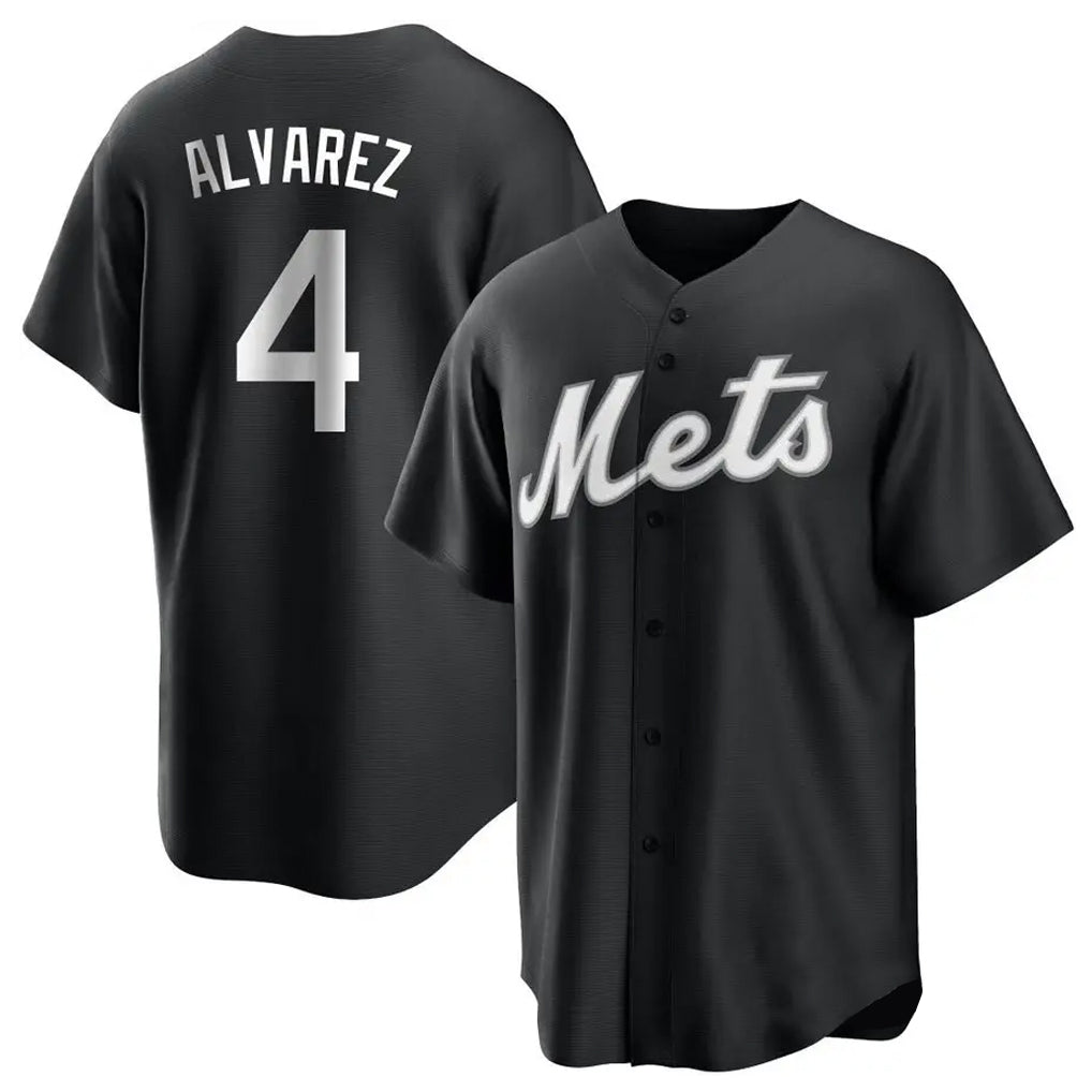 tocy NY.Mets #4 Francisco Alvarez Player Black Home Game Stitched Jerseys