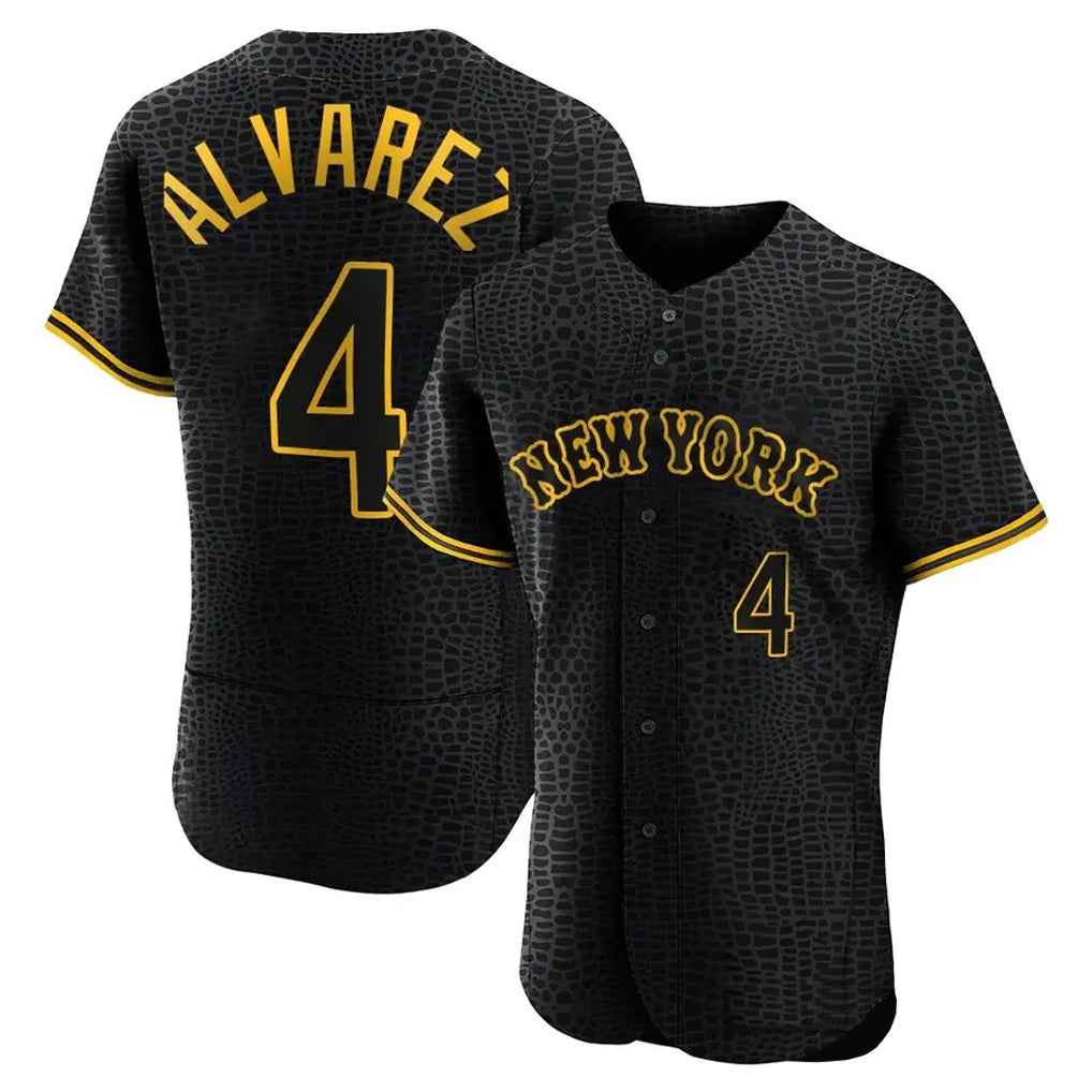 tocy NY.Mets #4 Francisco Alvarez Player Black Snake Skin City Home Limited Elite Stitched Jerseys
