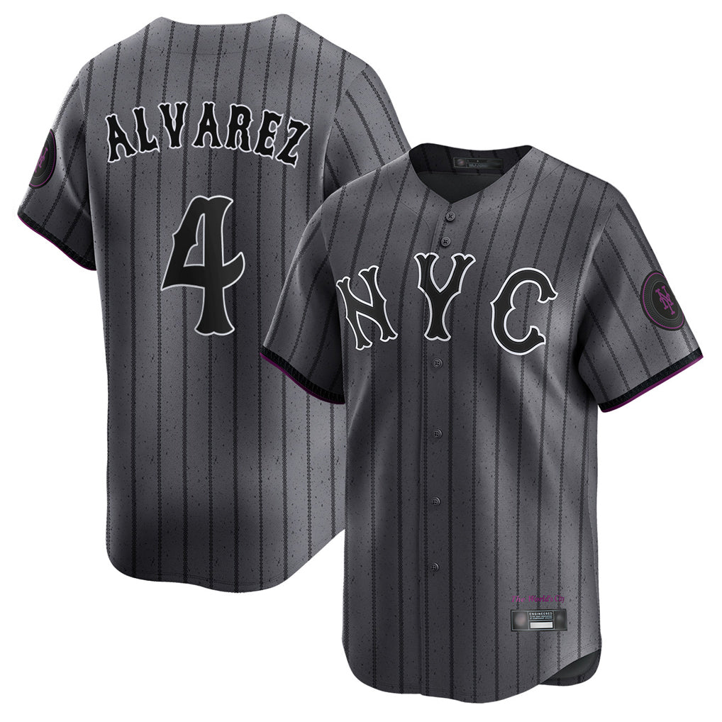 tocy NY.Mets #4 Francisco Alvarez Player Gray City Connect Limited Stitched Jerseys