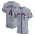 tocy NY.Mets #4 Francisco Alvarez Player Gray Road Limited Elite Home Stitched Jerseys