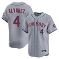tocy NY.Mets #4 Francisco Alvarez Player Gray Road Limited Home Stitched Jerseys