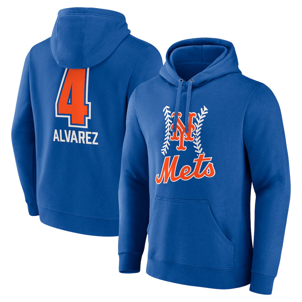 tocy NY.Mets #4 Francisco Alvarez Player Royal Club Pullover Hoodie Game Stitched Jerseys