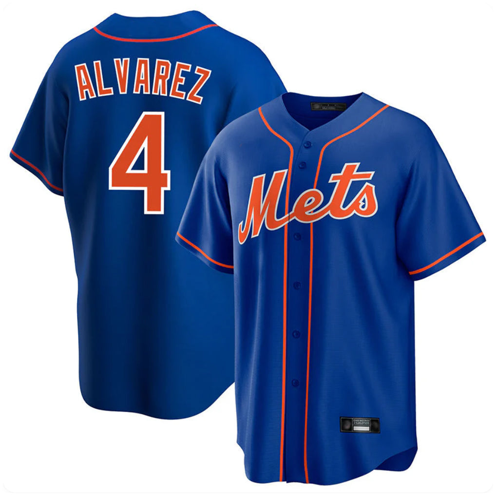 tocy NY.Mets #4 Francisco Alvarez Player Royal Home Game Stitched Jerseys