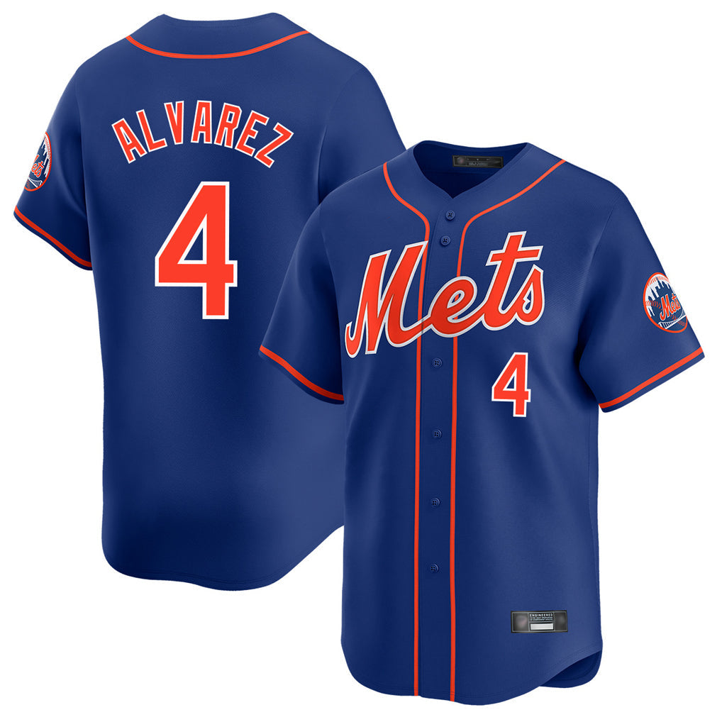 tocy NY.Mets #4 Francisco Alvarez Player Royal Home Limited Stitched Jerseys