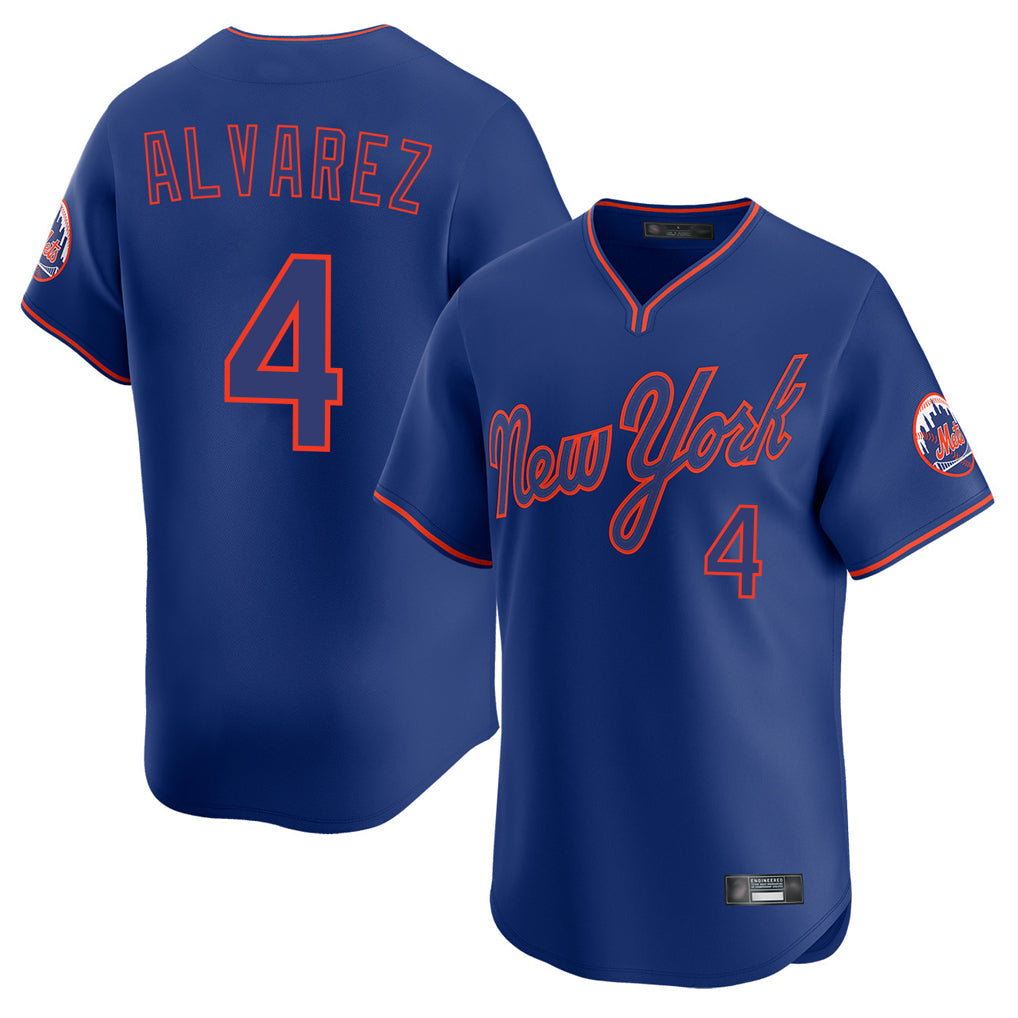 tocy NY.Mets #4 Francisco Alvarez Player Royal T-shirt Home Limited Elite Stitched Jerseys