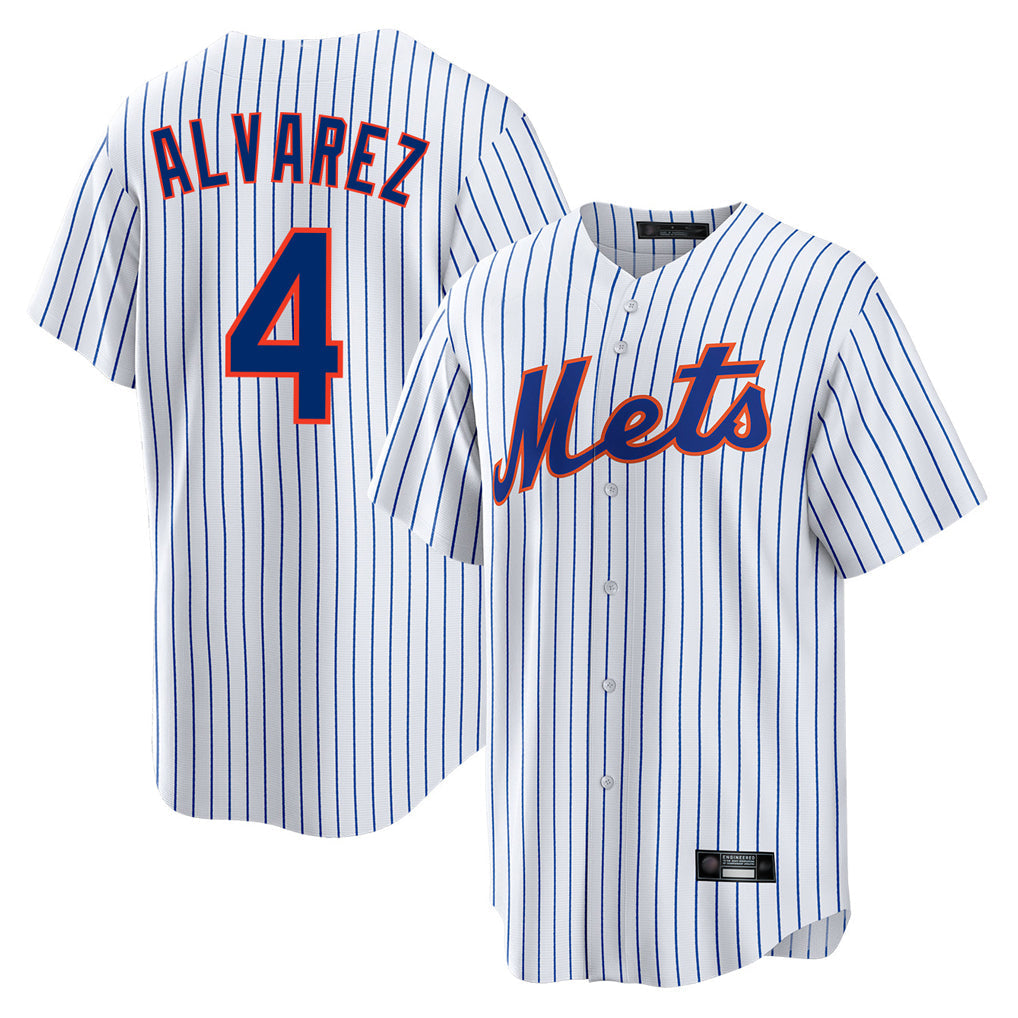 tocy NY.Mets #4 Francisco Alvarez Player White Home Game Stitched Jerseys
