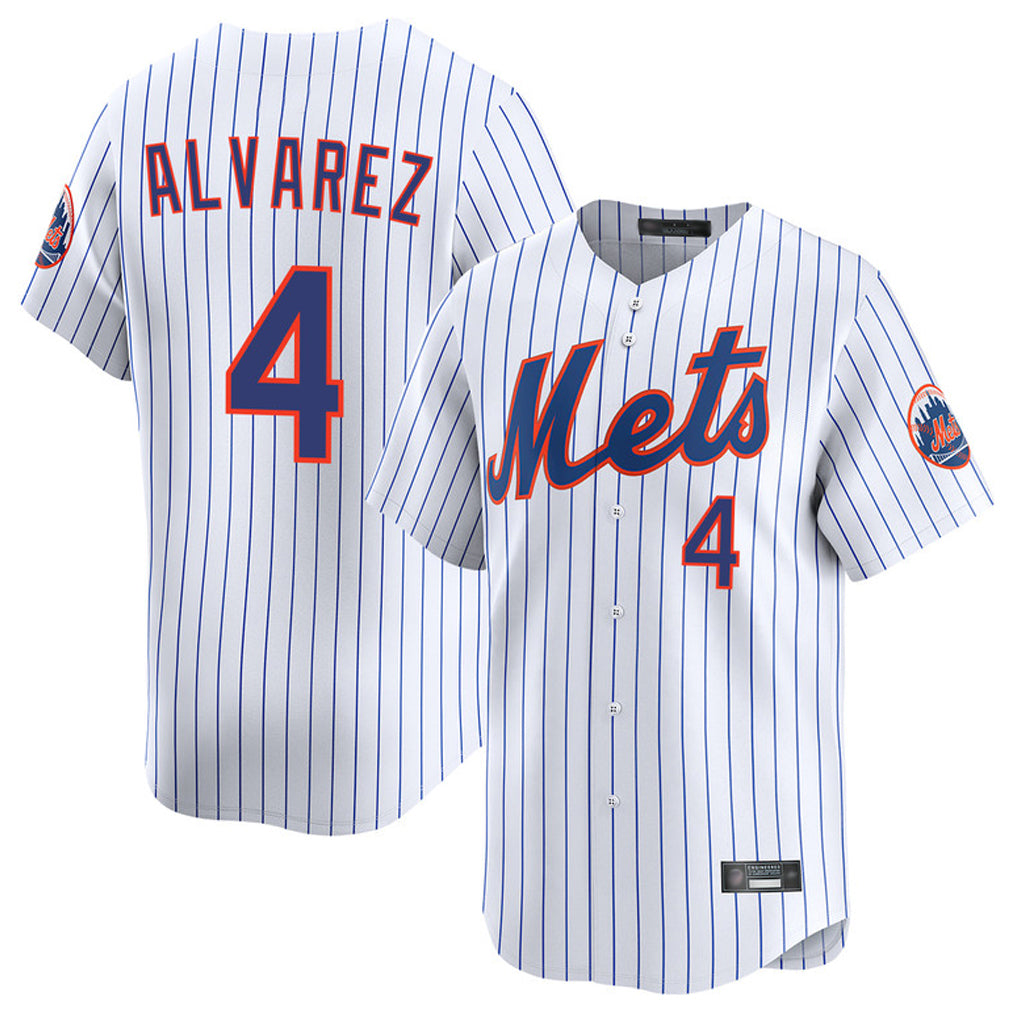 tocy NY.Mets #4 Francisco Alvarez Player White Home Replica Stitched Jerseys