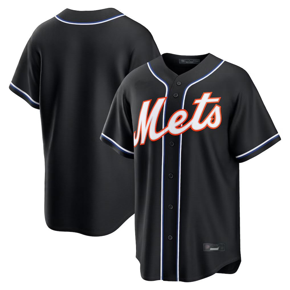 tocy NY.Mets Blank Player Fashion Black Out Game Stitched Jerseys