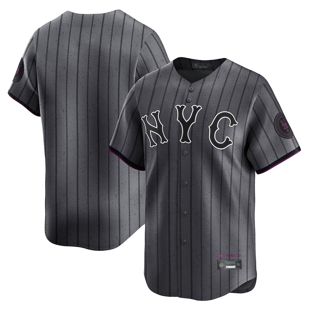 tocy NY.Mets Blank Player Gray City Connect Limited Stitched Jerseys