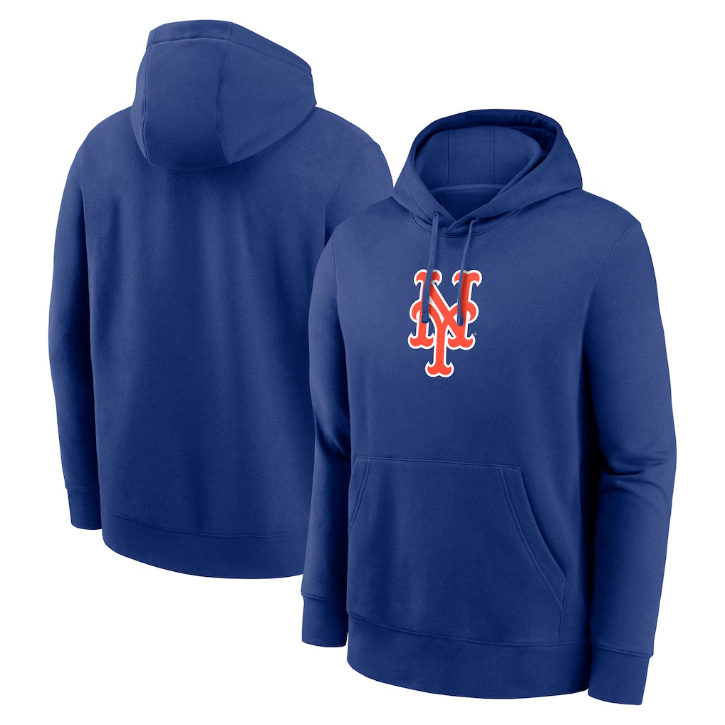 tocy NY.Mets Blank Player Royal Logo Club Fleece Hoodie Home Stitched Jerseys