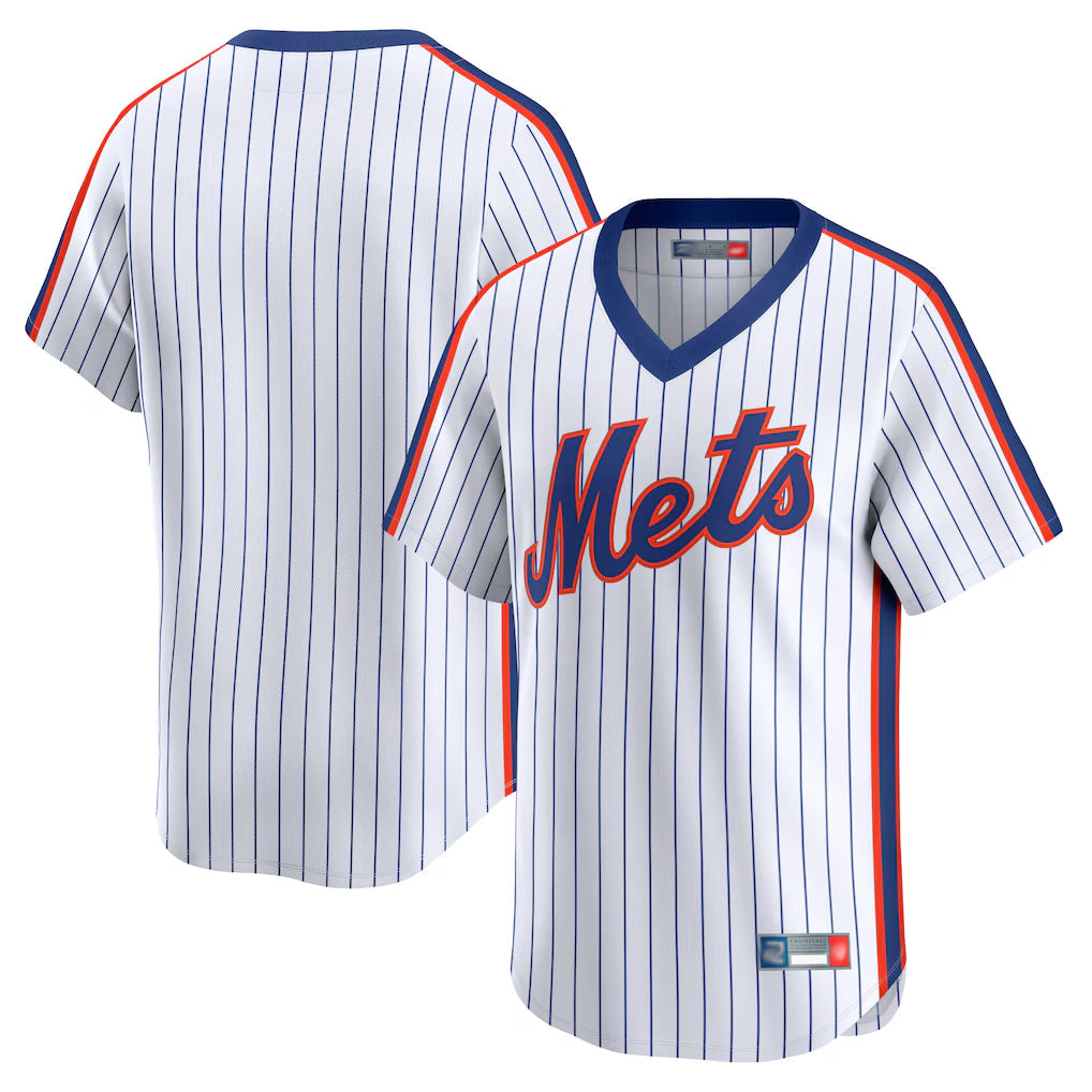 tocy NY.Mets Blank Player White Cooperstown Collection T-shirt Game Stitched Jerseys