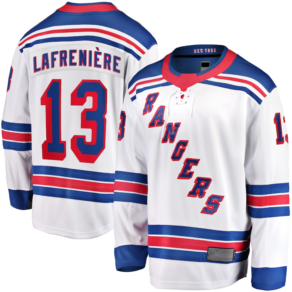 Tocy NY.Rangers #13 Alexis Lafreniere White Breakaway Jerseys